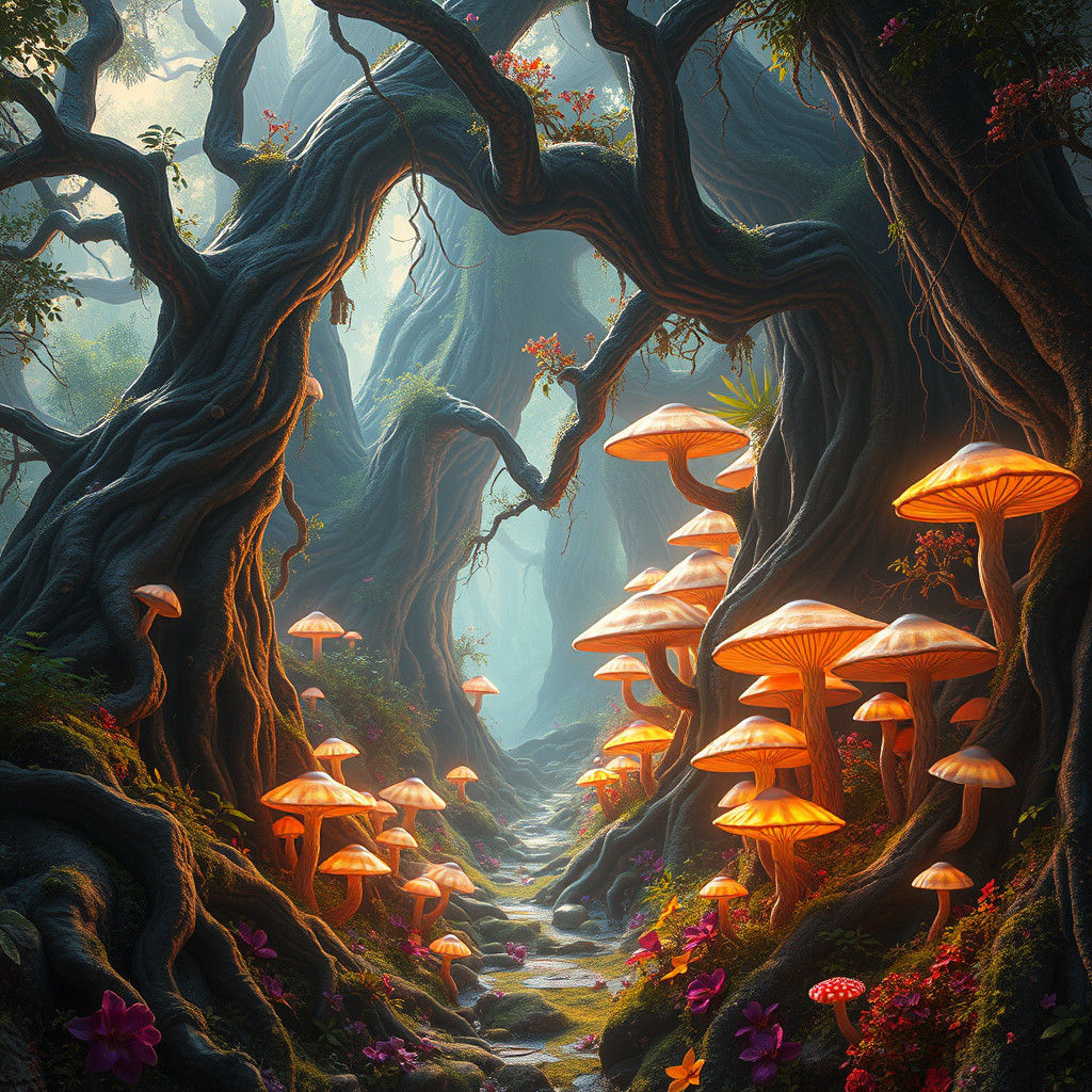 Lush Fresa Landscape with Ethereal Glow in 8K