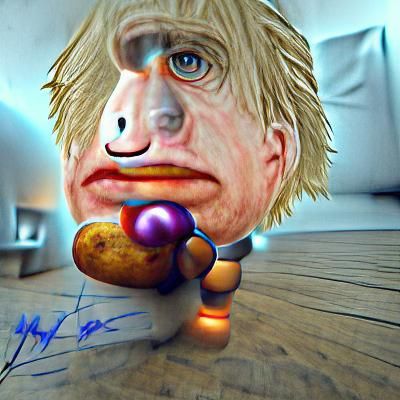 Hyperrealistic Mr. Potato Head as Boris Johnson