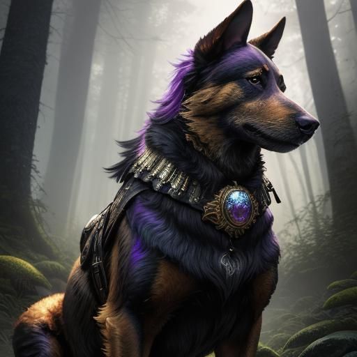 Deutscher Wachtelhund in Mystical Forest Concept Art