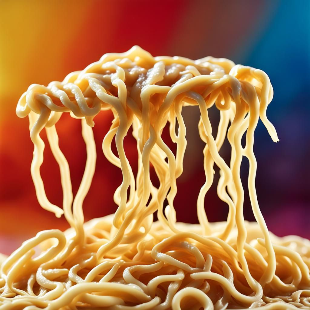 Hyperrealistic Ramen Grilled Cheese with Melted Cheese