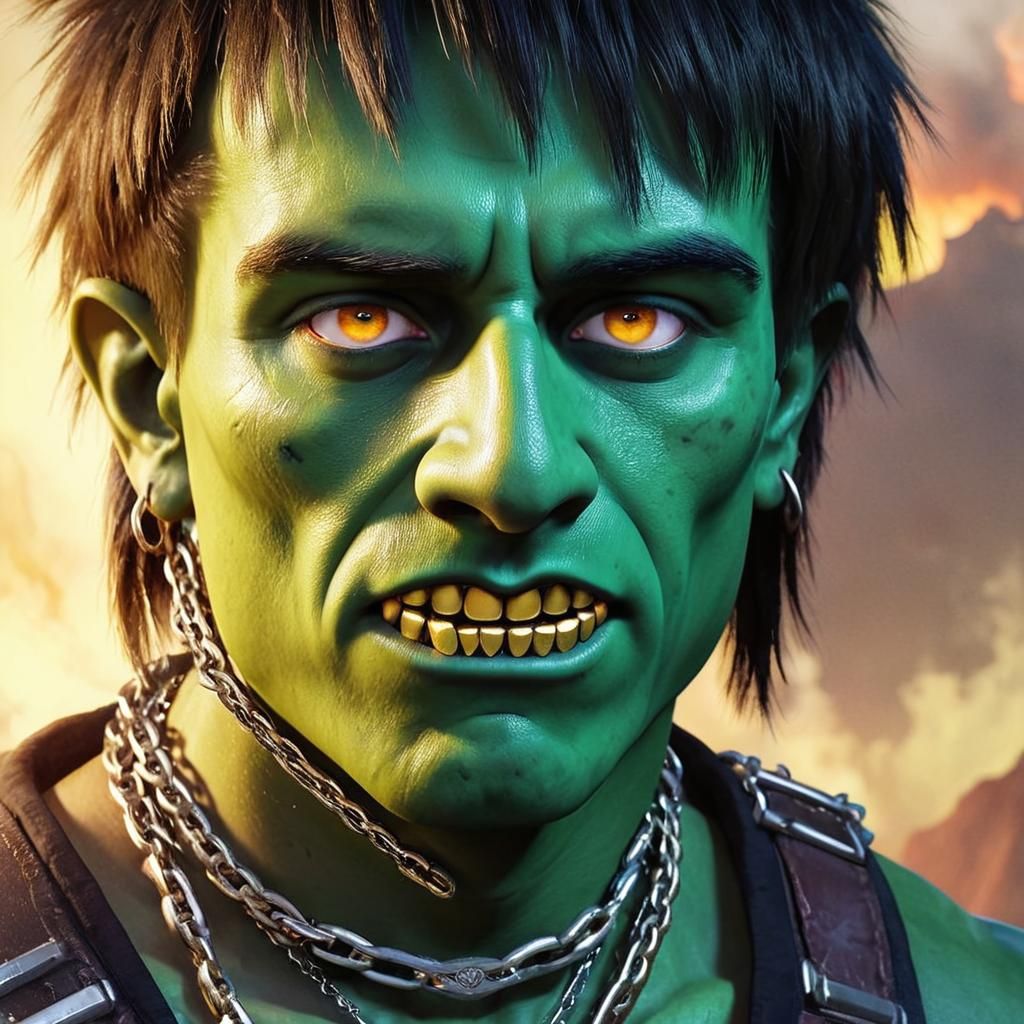 Orc Smokes Weed in Vibrant Dark Fantasy Illustration