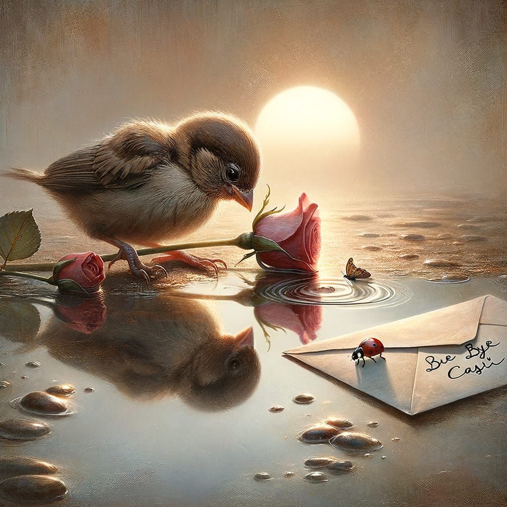 Sparrow's Sunset Farewell: Matte Fantasy Concept Art