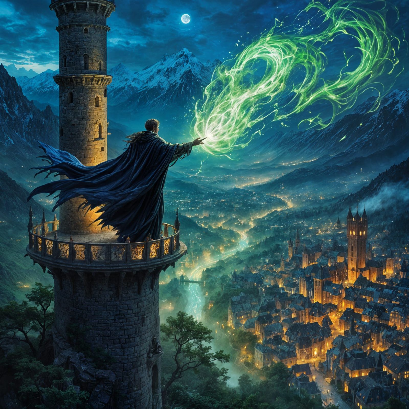 Powerful Wizard Unleashes Death Spell on Medieval City