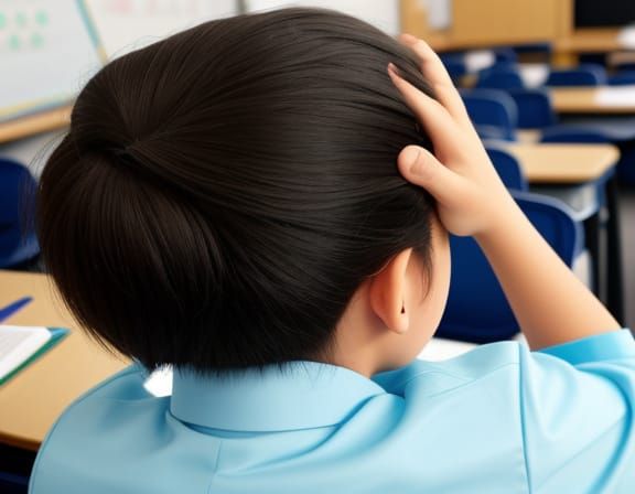 Teenage Boy in Elementary School Uniform