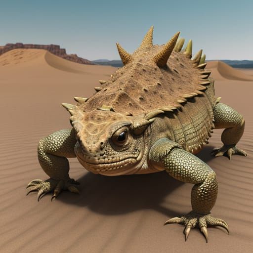 Hyperrealistic Desert Lizard in Earthy Hues
