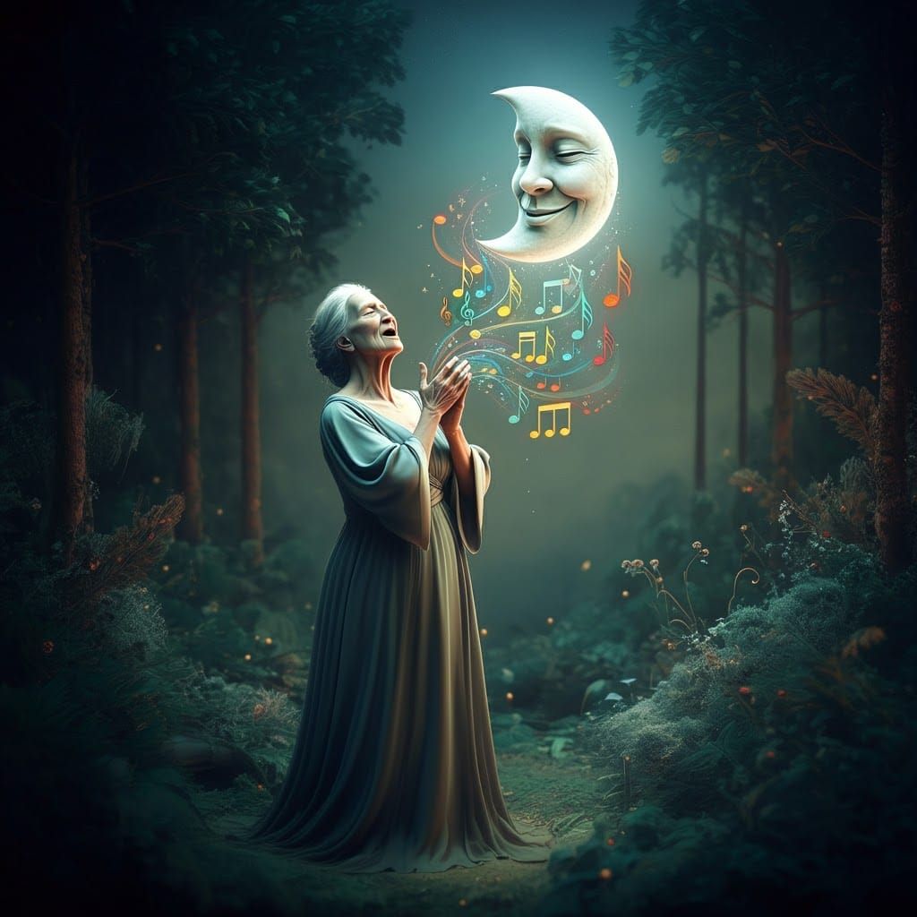 Singing to the moon