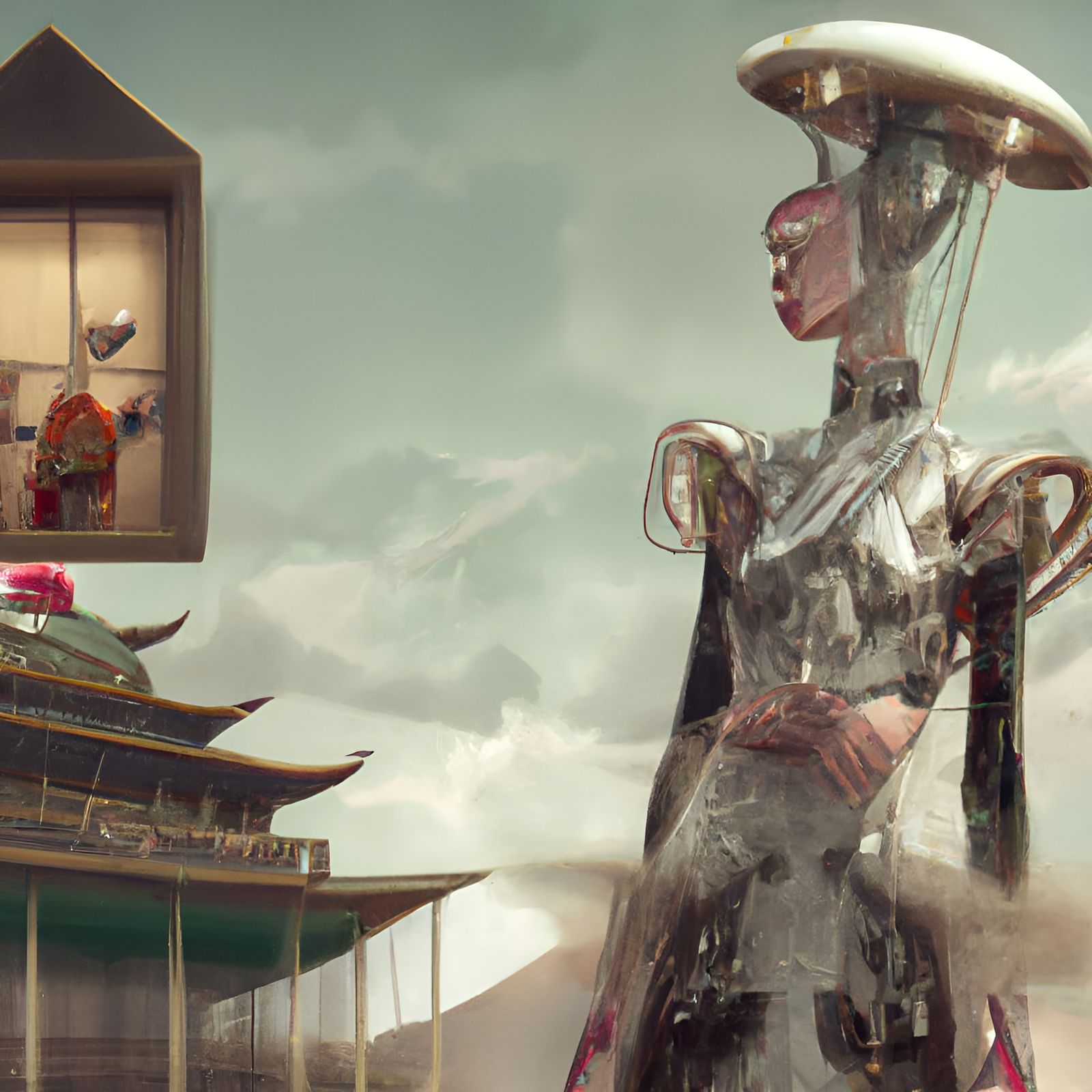 Ornate Oriental Fashion Portrait: Elegant and Dynamic