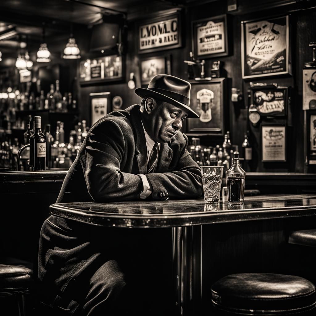 Heartbreak at a 1940s Film Noir Jazz Bar
