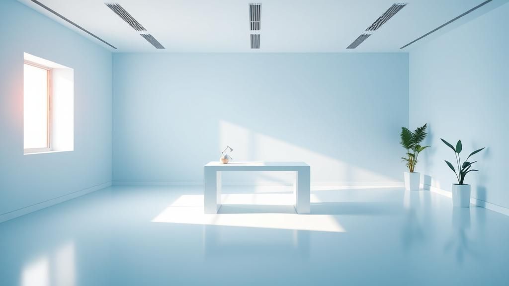 Modern Blue Office Background for Broadcasting in 8K