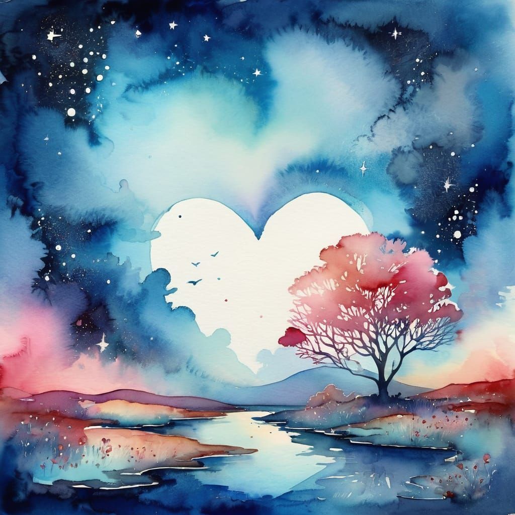 Vast Inner Space Explored in Dreamy Watercolor Palette