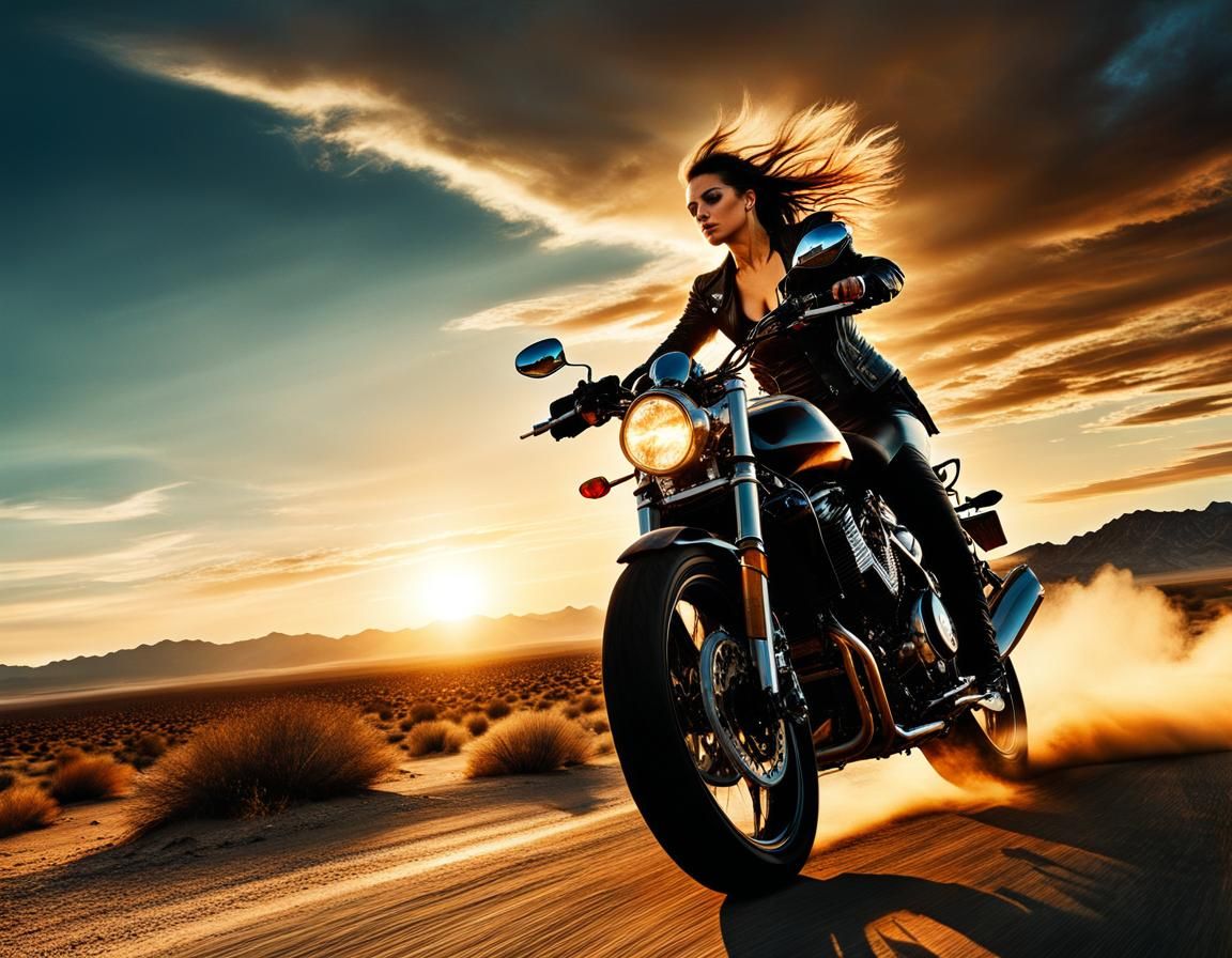 Girl on a motorcycle