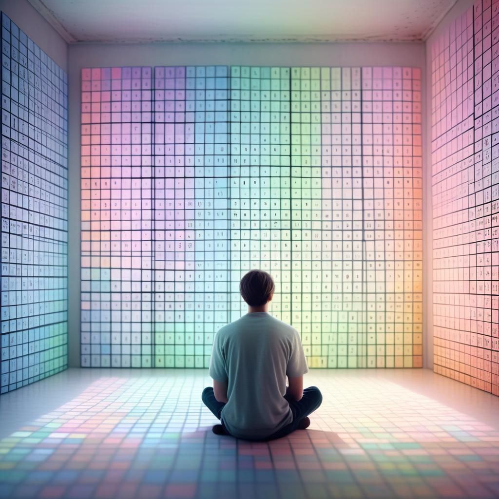 Pastel Number Grid in Watercolour Style