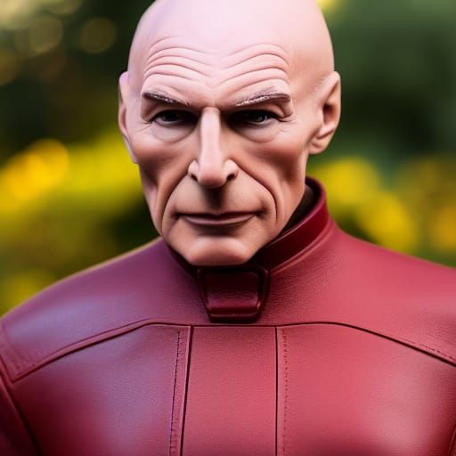 Captain Picard in Leather Outfit, Professional Photography