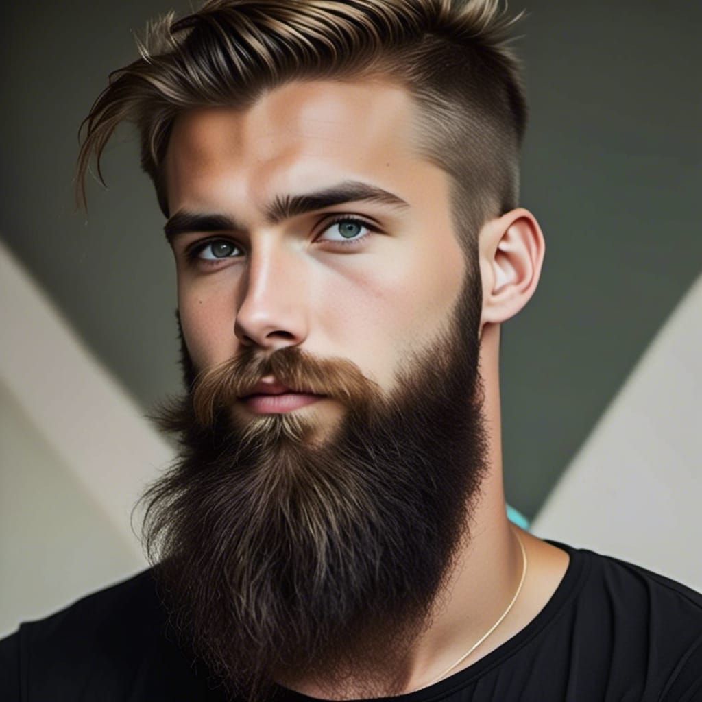 Handsome man with big beard