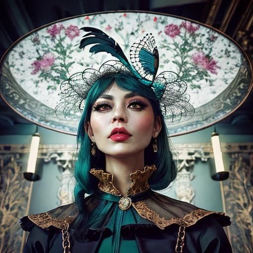 Surreal Portrait in Psychedelic CGI Style