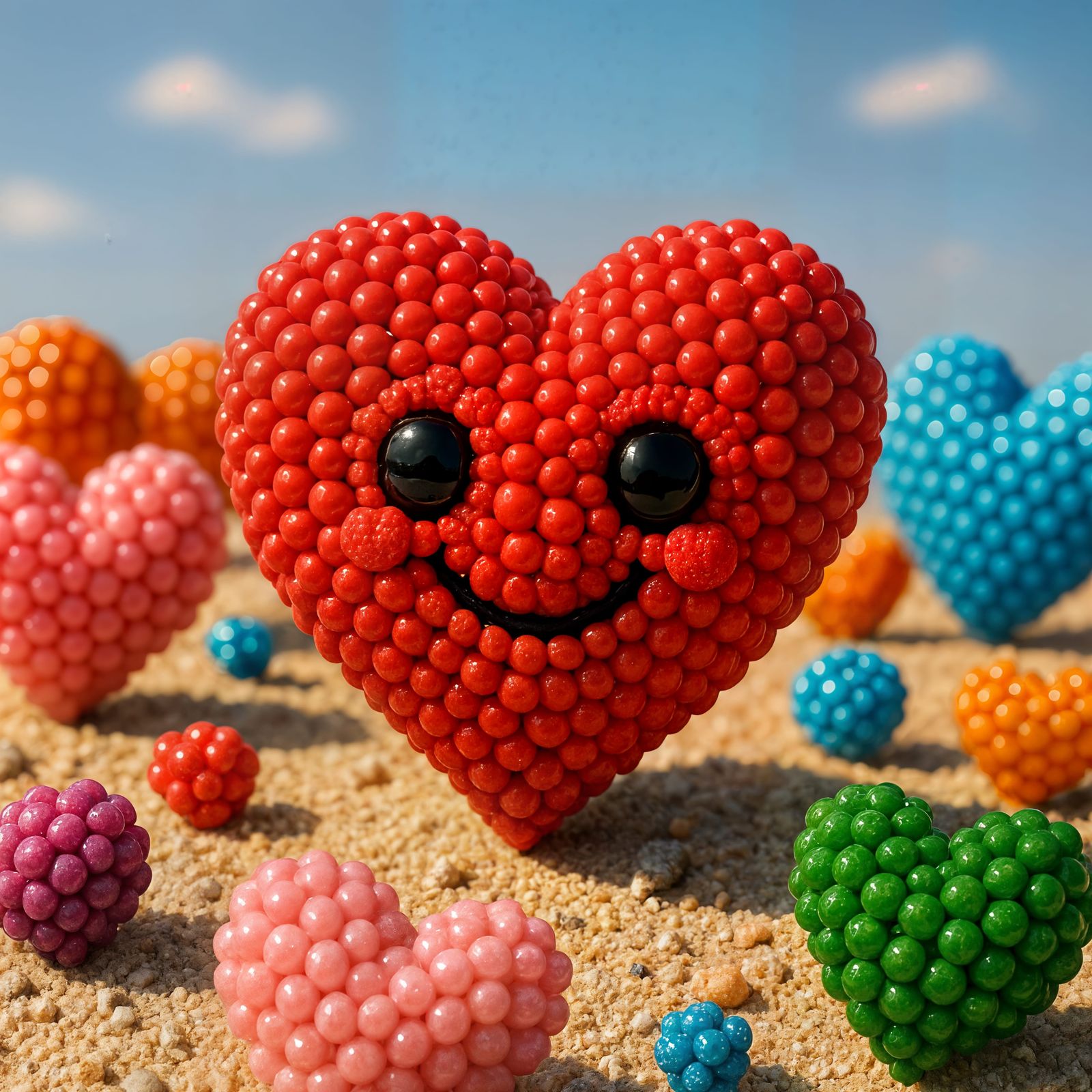 Adorable Beaded Heart in Love on a Sunny Day