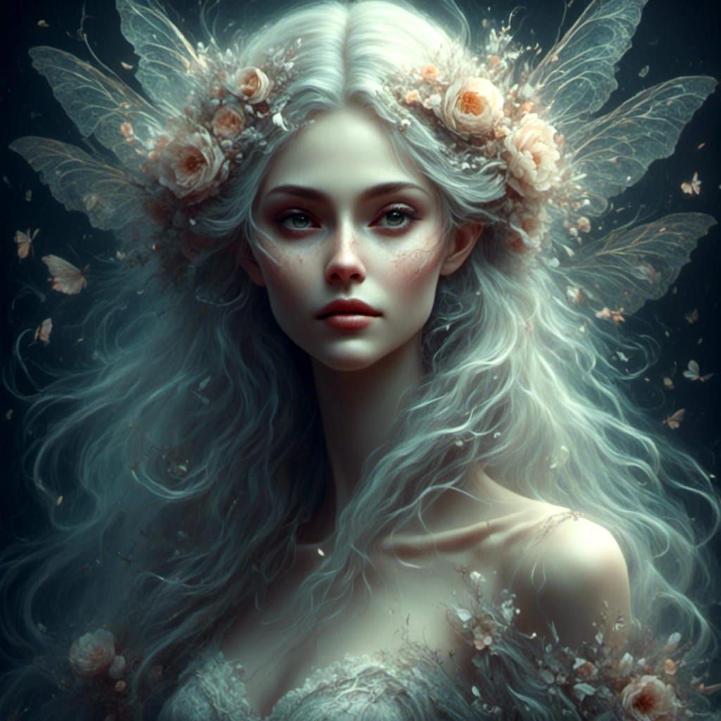 Eerie Fairy Portrait in Dark Fantasy Style