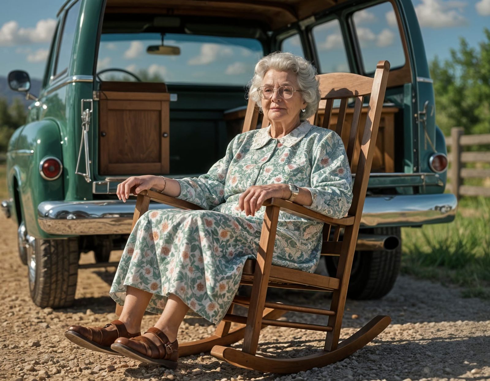 Granny Doesn't Go Anywhere Without Her Rocking Chair