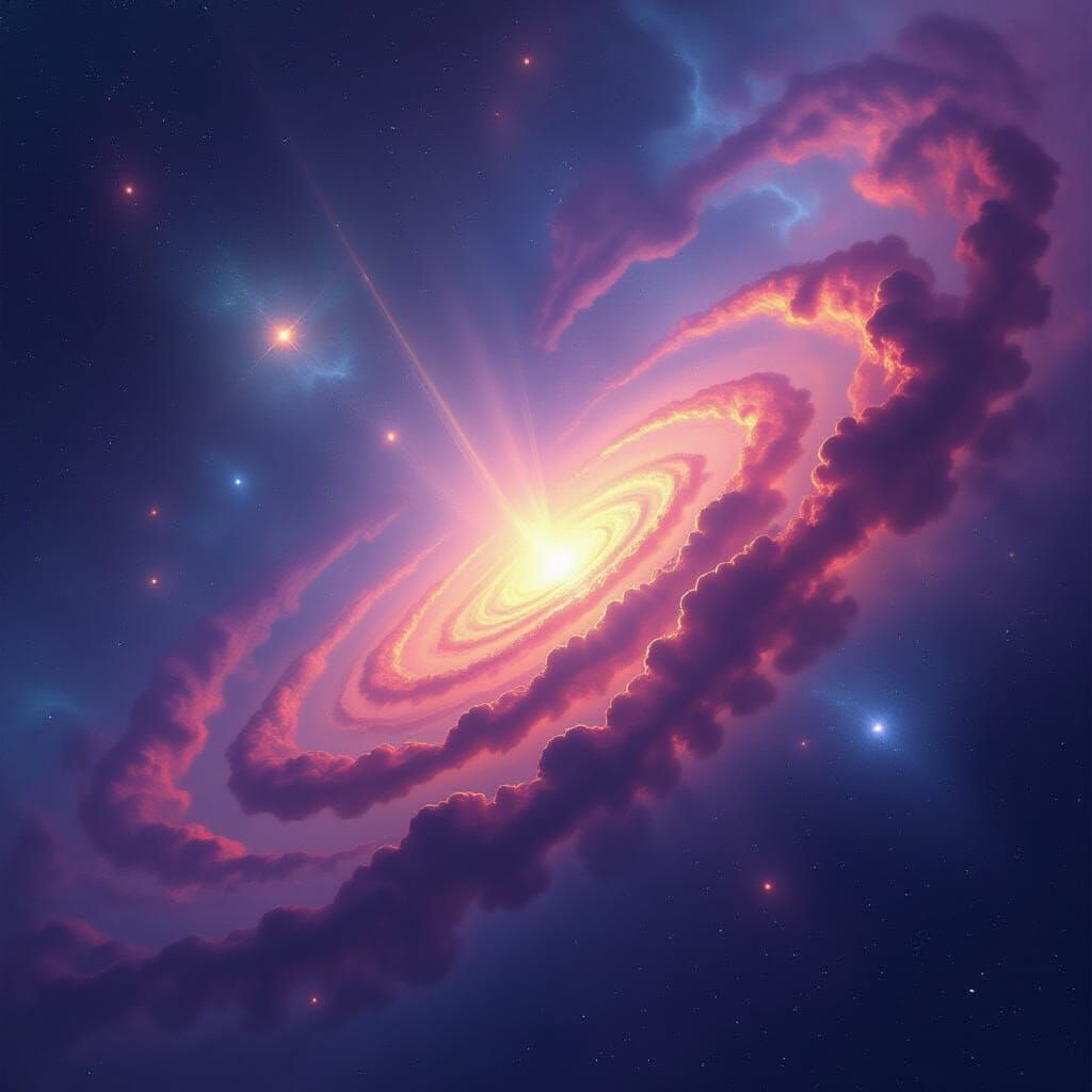 Vibrant Cosmic Nebula and Galaxy Art