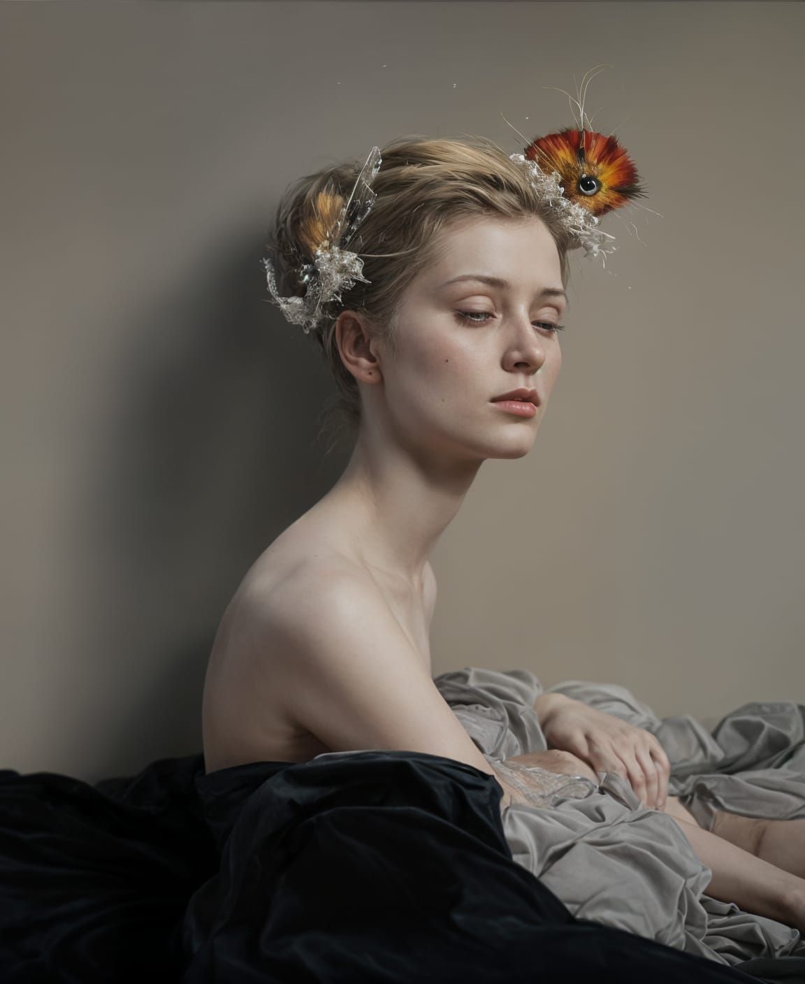 Cat Sleeping on Pillow in Hyper-Realistic Painting