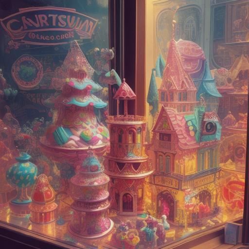 Candy Art Toy Shop Window Display