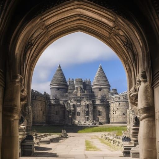 Epic Stone Castle in Elden Ring Art Style