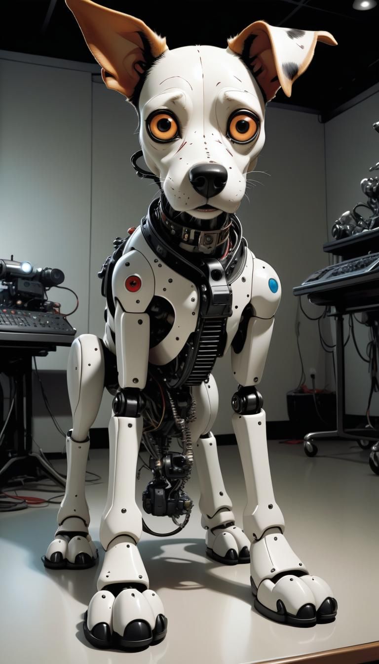 Robotic Dog in Jamie Hewlett Style