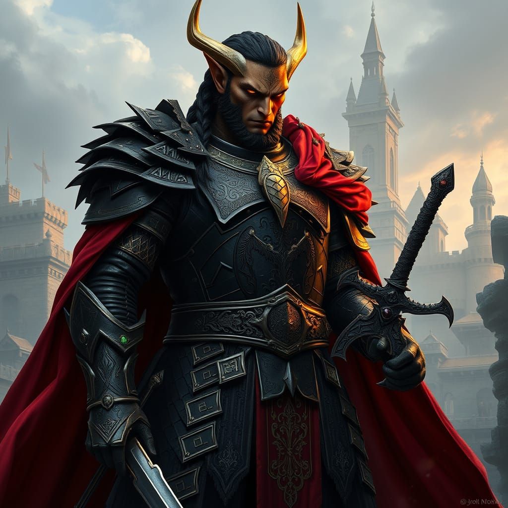 Chimer Warrior in Ebony Armor, Mystical Illumination