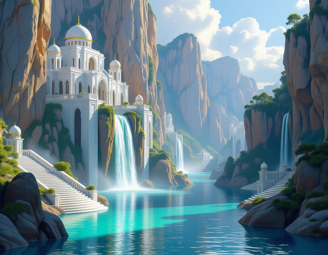 Elven Coastline: Marble Palace and Waterfalls
