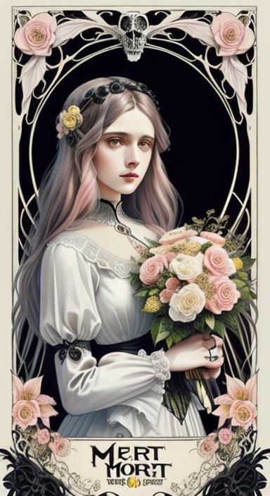 art nouveau style pastel jungle