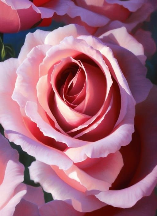 Roses in Water: Dramatic Chiaroscuro Oil Painting