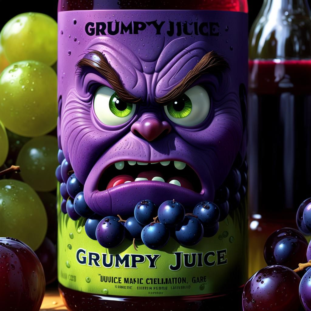 "Grumpy Grapes" Grape Juice