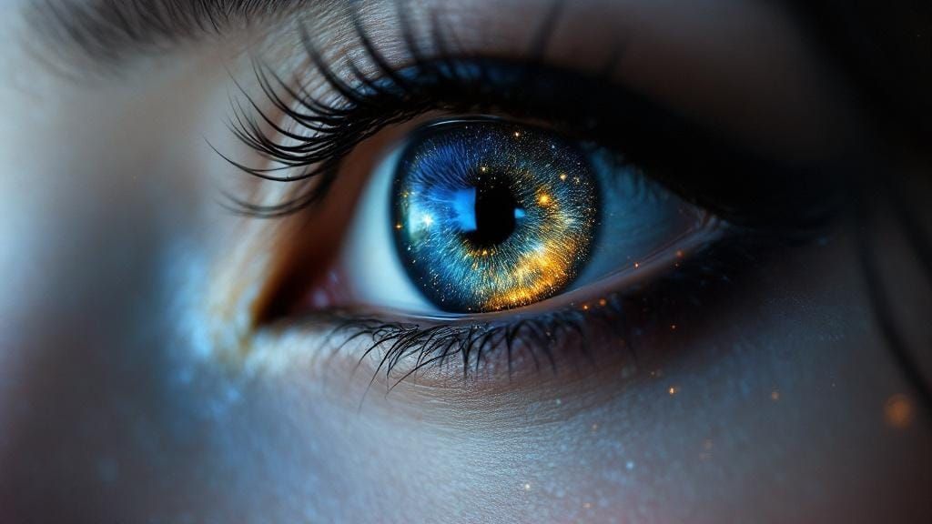 Galaxies Swirl Within a Japanese Woman's Eye