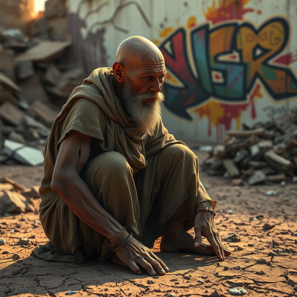 Sorrowful Job in Post-Apocalyptic Ruins