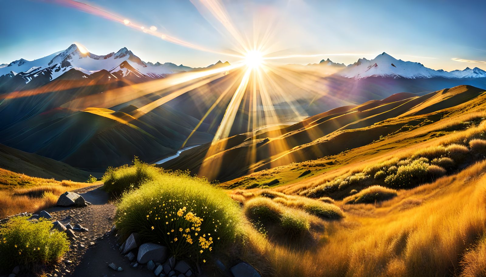 Denali National Park Spring Panorama: Golden Hour