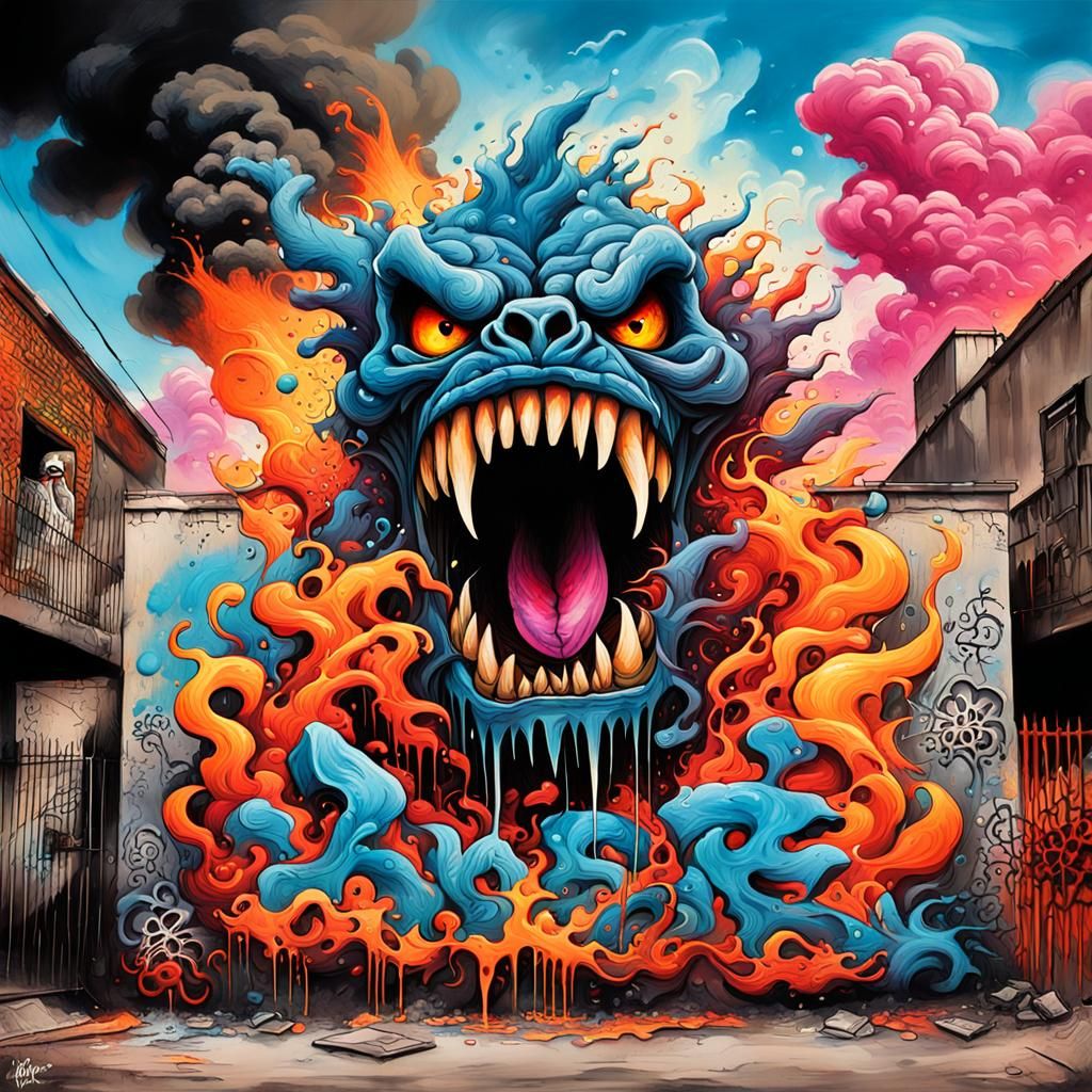 Destructive Graffiti Art: Scorched Earth Unleashed