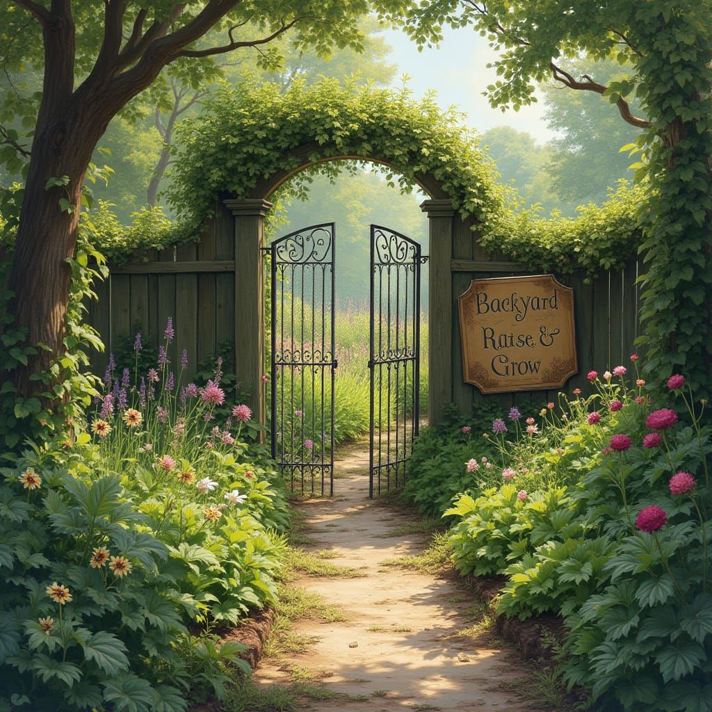 Impressionist Garden Oasis with Whimsical Charm