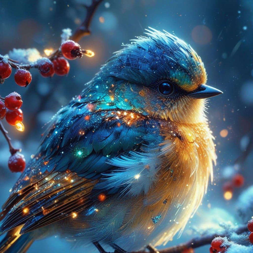 Celestial Birds of Light in Ethereal Teal