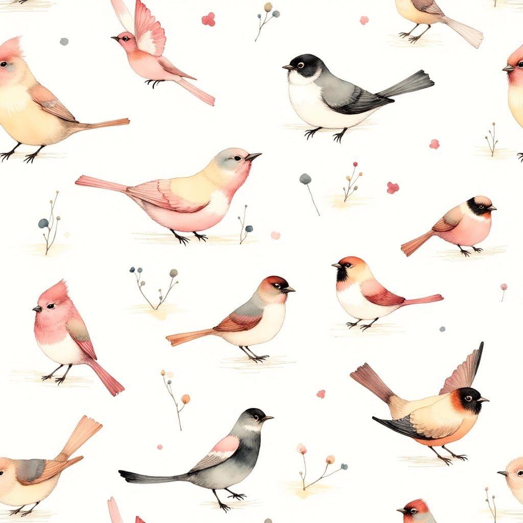 Ladybugs in Minimalist Textile Pattern Design