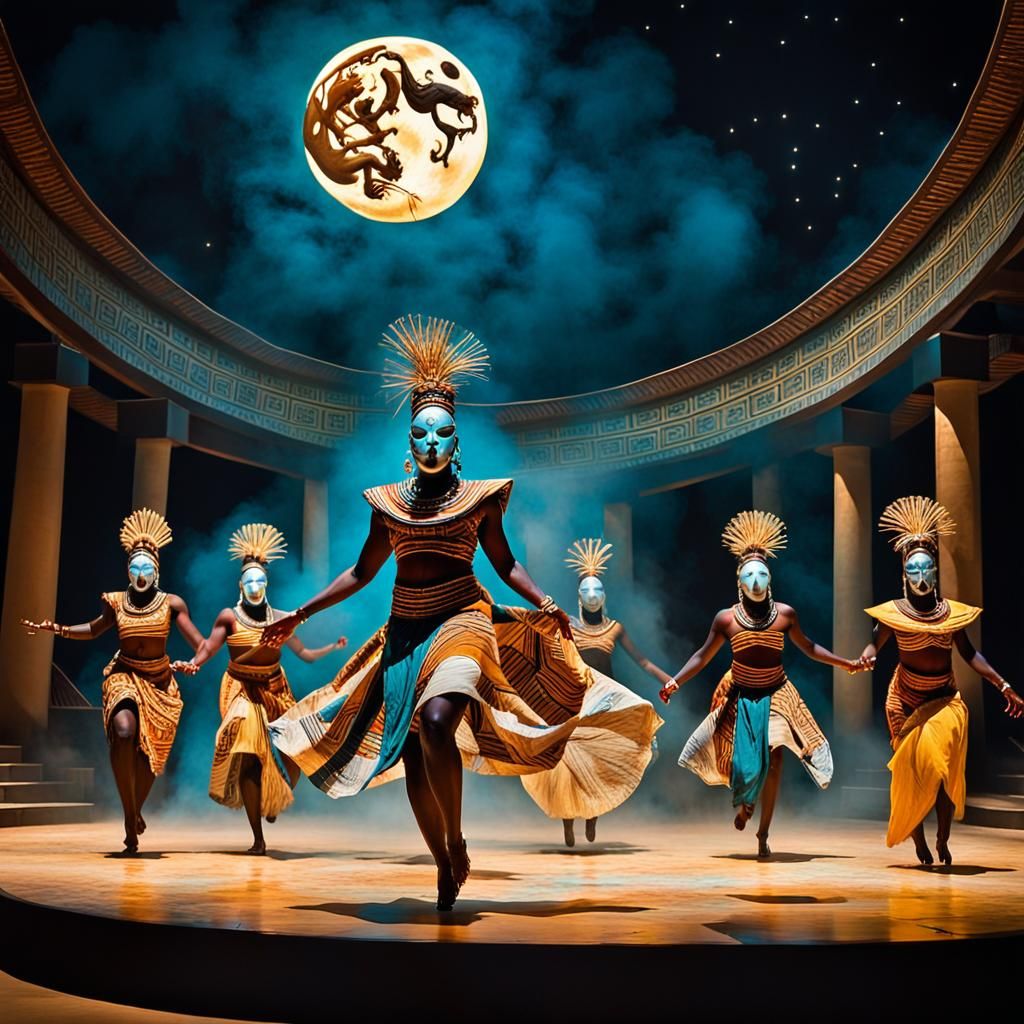 African Opera Night in Abstract Style