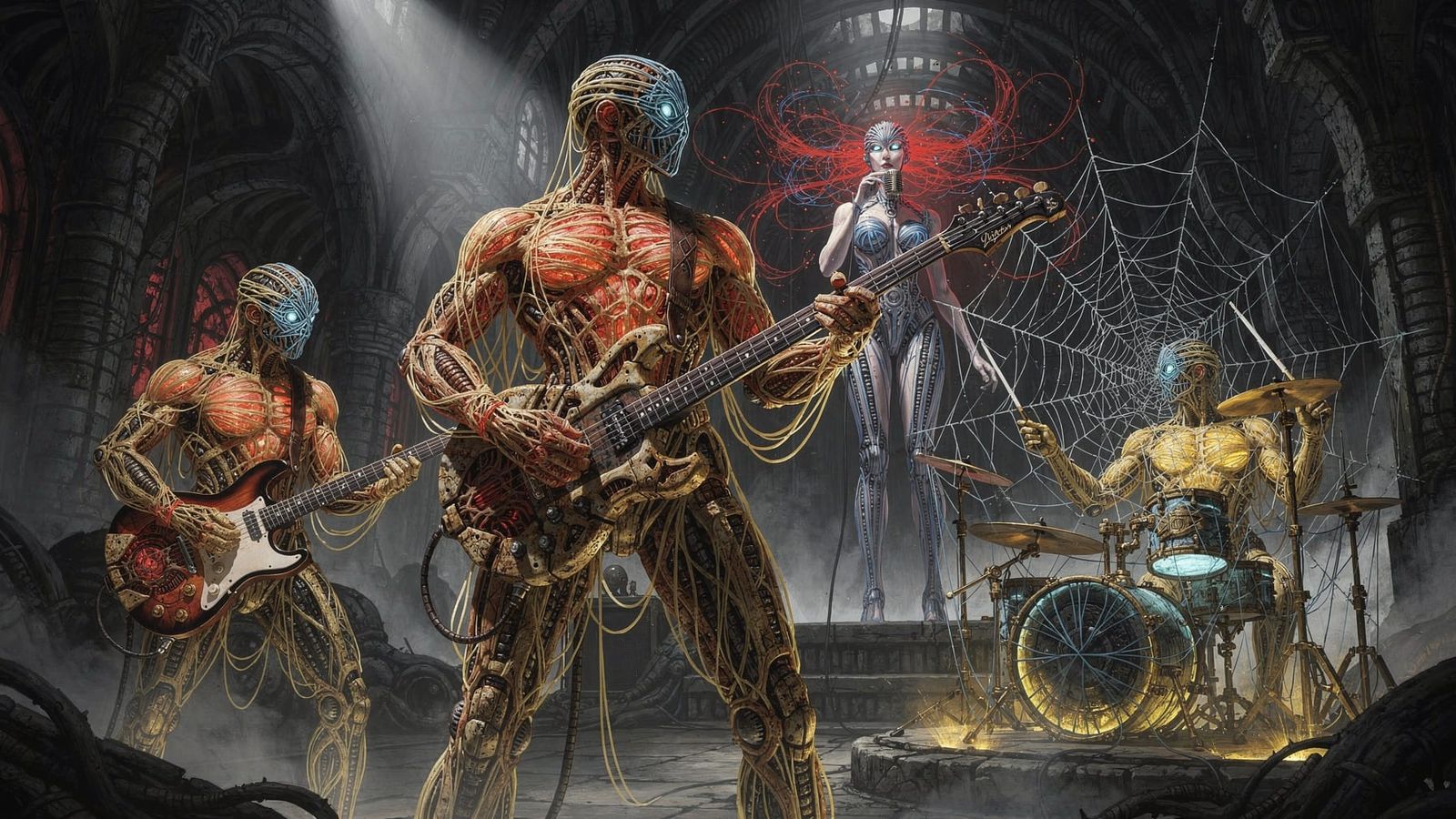 Macabre Prog-Rock Band of Bioluminescent Robots