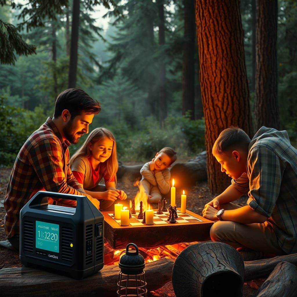 Cozy Family Gathering by Campfire
