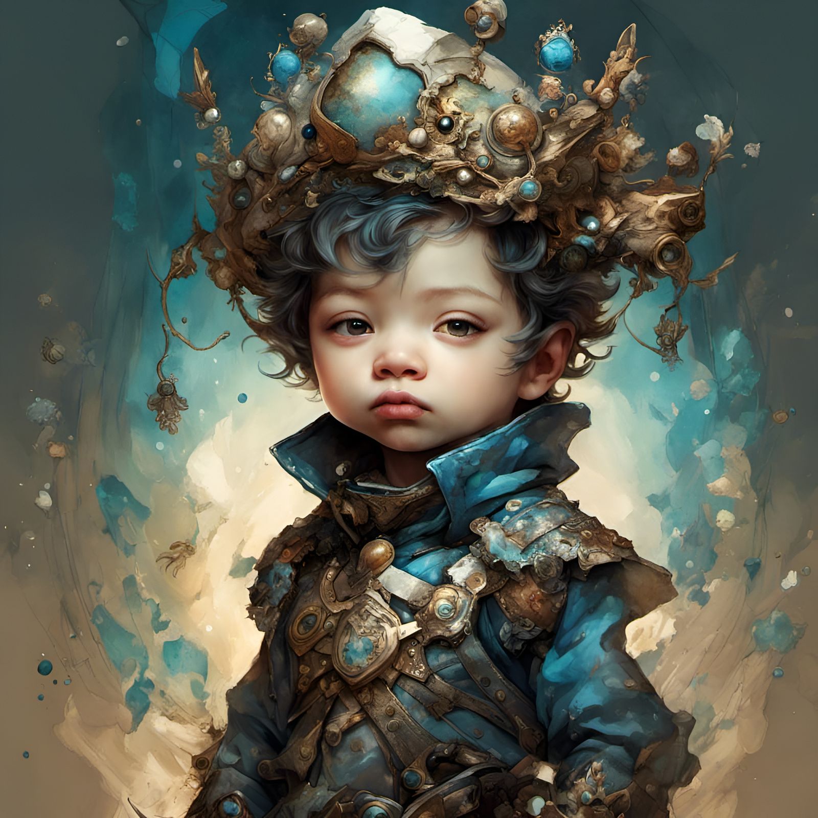 Chibi Prince Portrait in Fantasycore Style