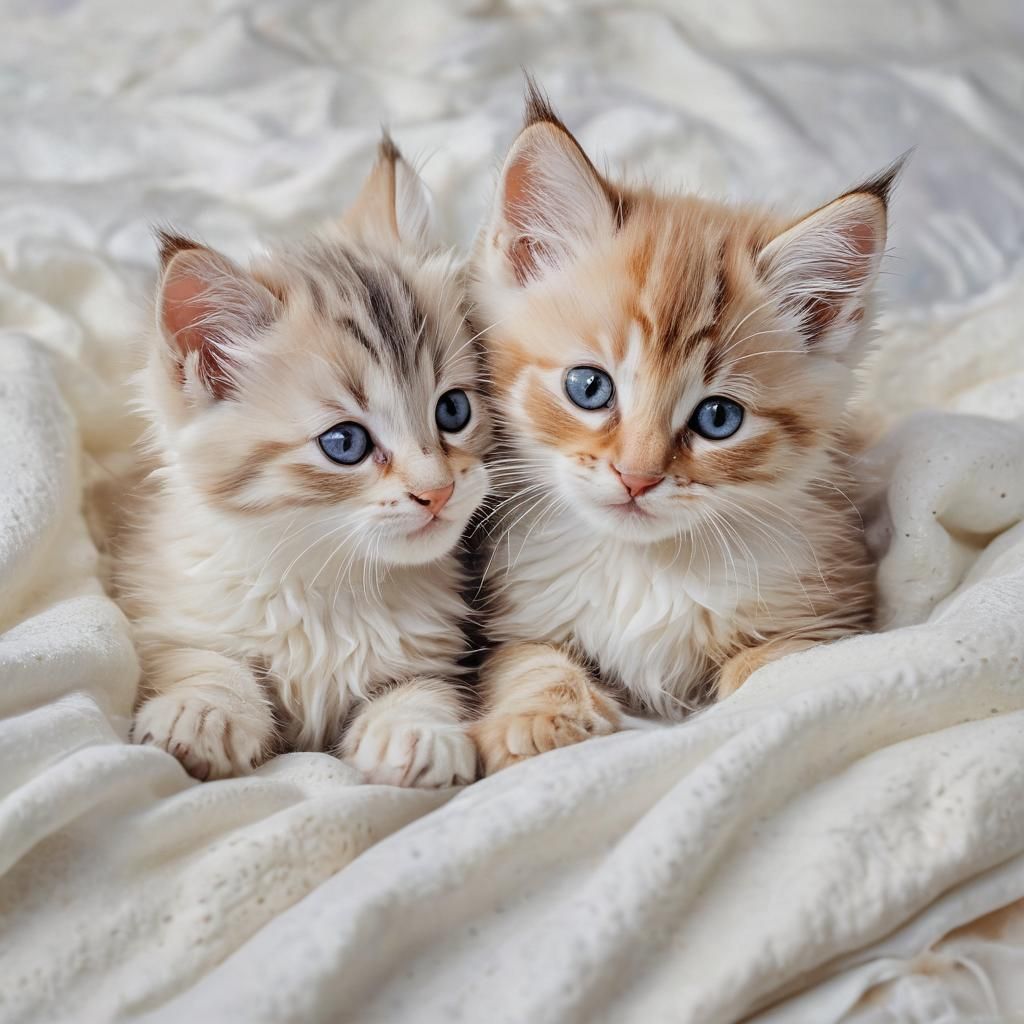 Playful Kittens in Watercolor Style