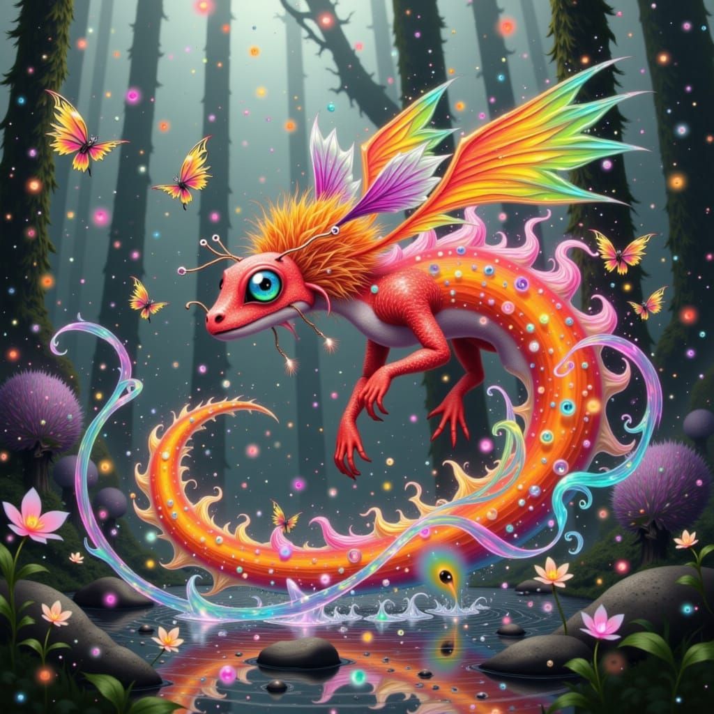 Fiery Salamander Steeds and Water Nymphs