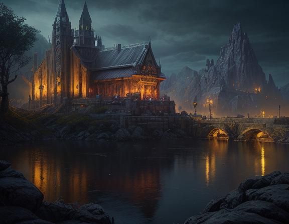 Sir Lancelot in Epic Battle: Dark Fantasy Art