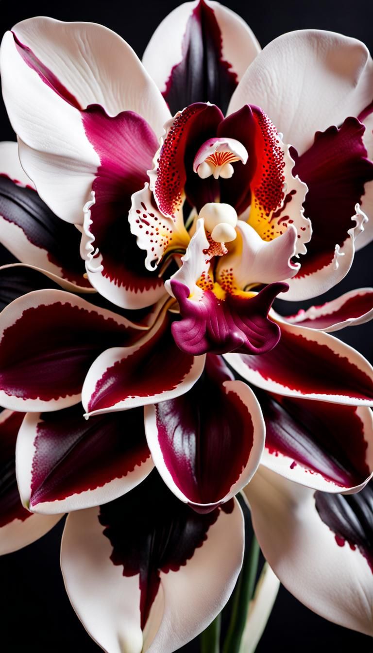 Hyperrealistic Cake Orchid Sculpture in Splash Art Style