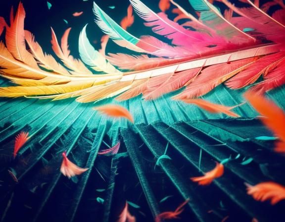 Surreal Feathered Staircase in Analog Horror Style