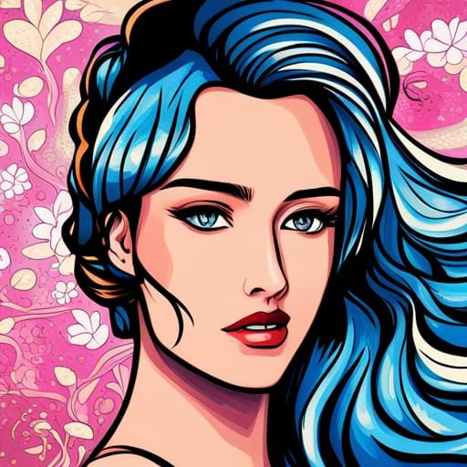 October Woman in Manga Pop Art Style