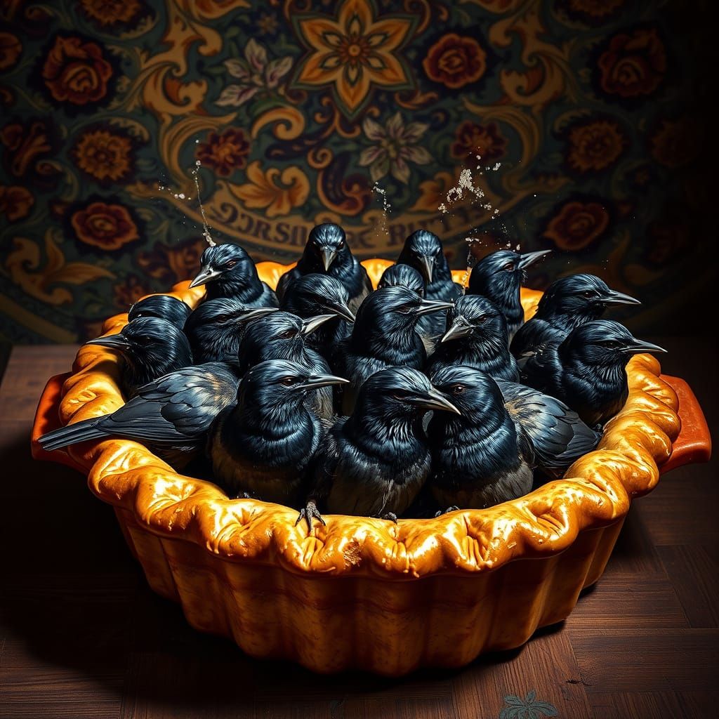 Twenty-Four Blackbirds Baked in a Rustic Pie